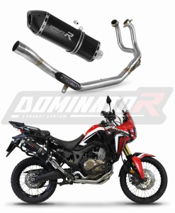 Honda CRF 1000L Africa Twin 2016 - 2019 Full Exhaust System Collector Silencer HP7 BLACK + dB killer medium