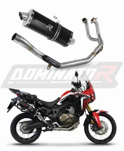 Honda CRF 1000L Africa Twin 2016 - 2019 Full Exhaust System Collector Silencer P7 BLACK + dB killer medium
