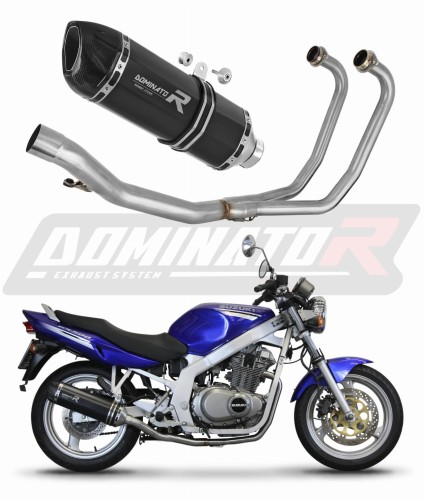 Suzuki GS 500E 1989 - 2009 EXHAUST Collector Manifold Full System Muffler Auspuff Sportauspuff Silencer Echappement Silencieux Scarico Scarichi Escape Wydech Tłumik HP1 BLACK Dominator Exhaust System x