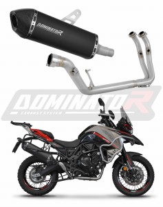 Benelli TRK 702 / TRK 702X 2023 - 2024 Full Exhaust System Collector Silencer HP7 BLACK + dB killer