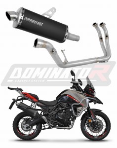 Benelli TRK 702 / TRK 702X 2023 - 2024 Full Exhaust System Collector Silencer P7 BLACK + dB killer