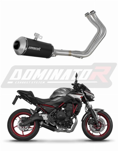 Kawasaki Ninja 650 2023 - 2025 EXHAUST Collector Manifold Full System Muffler Auspuff Sportauspuff Silencer Echappement Silencieux Scarico Scarichi Escape Wydech Tłumik OV G2 BLACK Dominator Exhaust System x