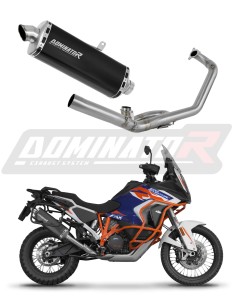 KTM 1290 Super Adventure 2021 - 2024 Full Exhaust System Collector Silencer P7 BLACK + dB killer medium