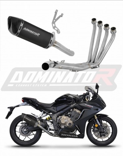 kompletny układ wydechowy z tłumikiem DOMINATOR Full System HP6 CZARNY pasujący do motocykla Honda CBR 650 R 2019 - 2023