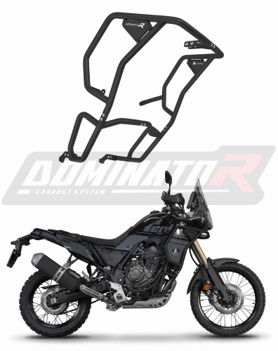 Yamaha Tenere 700 2021 2024 Stainless steel Crash Bars BLACK Acciaio inossidabile NERO en acier inoxydable NOIR Barras de protección de acero inoxidable NEGRO Sturzbügel aus Edelstahl BLACK av rostfritt stål SVART BARE DE PROTECȚIE NEGRU DOMINATOR x