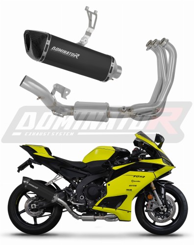 Yamaha YZF R9 2025 Full System Motorcycle Muffler Auspuff Sportauspuff Silencer Echappement Silencieux Scarico Scarichi Escape Wydech Tłumik HP6 Black Negro Noir Nero Dominator Exhaust System x