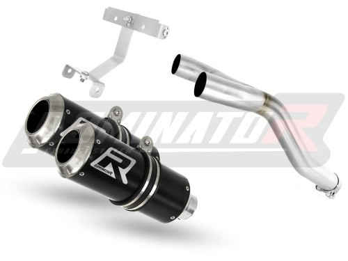 Yamaha FZ6 Fazer 600 S1 2004 2010 Exhaust Muffler Auspuff Sportauspuff Silencer Echappement Silencieux Scarico Scarichi Escape Toba de esapament Avgas Ljuddämpare Wydech Tłumik GP Black Noir Nero Negro Svart Schwarz Negru Dominator x