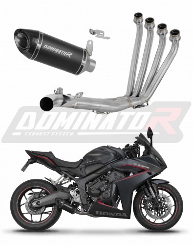 Honda CBR 650 R / E-Clutch 2024 - 2025 Collector Manifold Full Exhaust System Muffler Auspuff Sportauspuff Silencer Echappement Silencieux Scarico Scarichi Escape Wydech Tłumik HP8 BLACK Dominator Exhaust System
