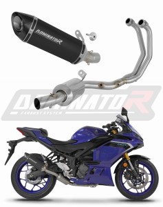 Yamaha YZF-R3 2025 - 2026 Full Exhaust System EX Collector Silencer HP8 BLACK + dB killer