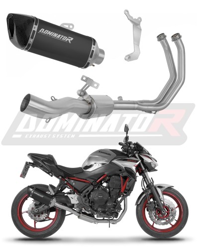 kompletny układ wydechowy z tłumikiem DOMINATOR Full System HP6 CZARNY pasujący do motocykla Kawasaki Z650 2023 - 2026