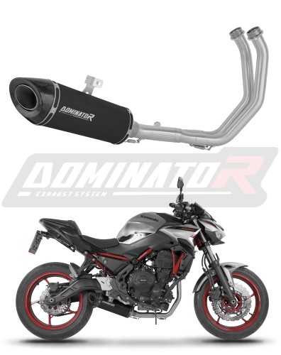 Kawasaki Z650 2023 - 2024 EXHAUST Collector Manifold Full System Muffler Auspuff Sportauspuff Silencer Echappement Silencieux Scarico Scarichi Escape Wydech Tłumik HP8 BLACK Dominator Exhaust System x