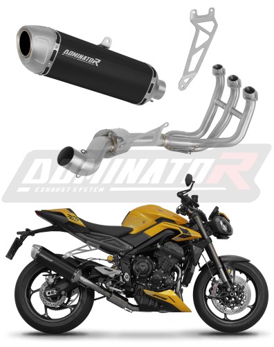complete exhaust system with muffler DOMINATOR Full System S6 BLACK fits to Triumph STREET TRIPLE 765 S / R / RS 2023  2024 5