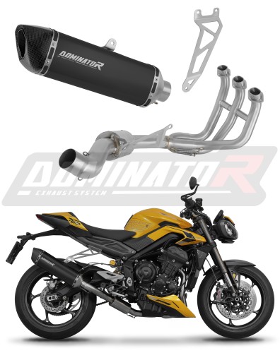 complete exhaust system with muffler DOMINATOR Full System HP6 BLACK fits to Triumph STREET TRIPLE 765 S / R / RS 2023  2024 5