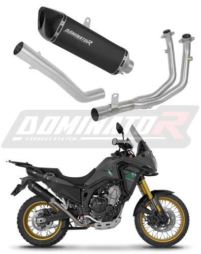 kompletny układ wydechowy z tłumikiem DOMINATOR Full System HP6 CZARNY pasujący do motocykla Rieju Aventura 500 2023 - 2026
