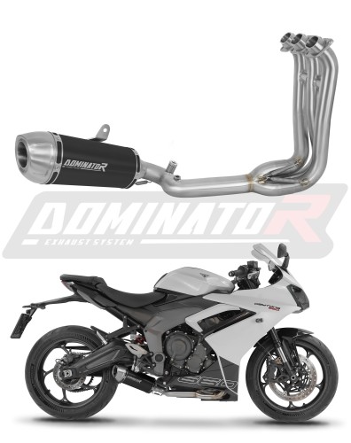 kompletny układ wydechowy z tłumikiem DOMINATOR Full System S3 CZARNY pasujący do motocykla Triumph Daytona 660 2024 - 2026